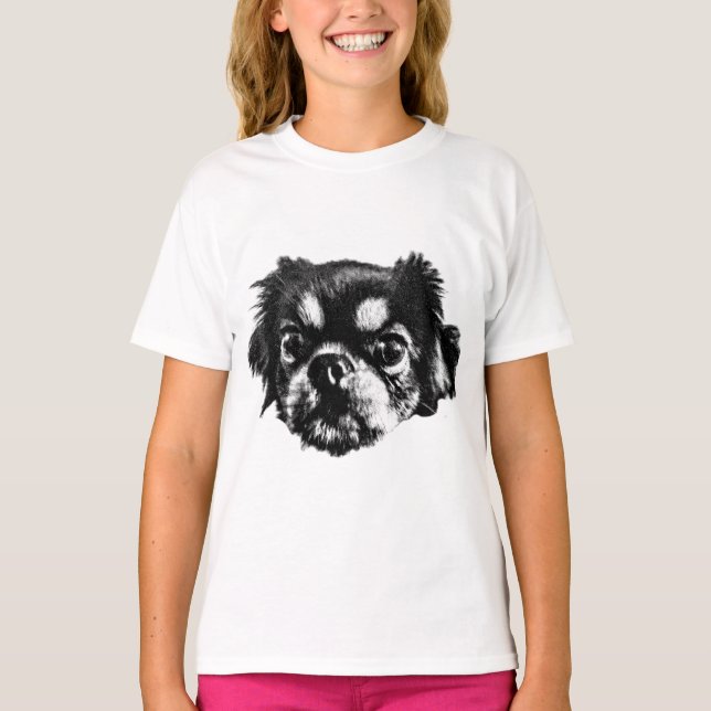 Camiseta Ousada de Cachorro Pekingese – Arte em Es (Frente)
