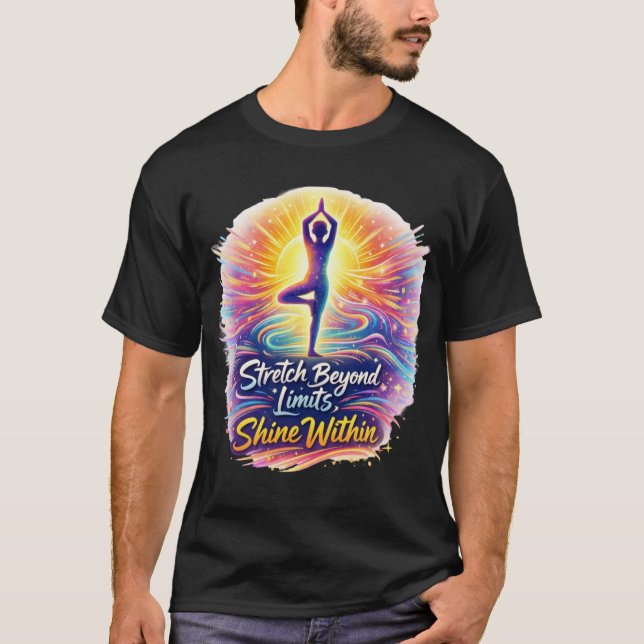 Camiseta Ousada de Energia de Ioga Stretch Beyond  (Frente)