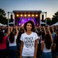 Camiseta Ousada Declaração de Fé Paz Amor Jesus