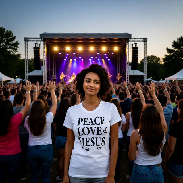 Camiseta Ousada Declaração de Fé Paz Amor Jesus (Criador carregado)