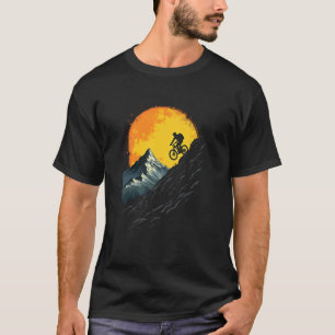 Camiseta Ousada Glória MTB Bicicleta Pôr do Sol Encosta