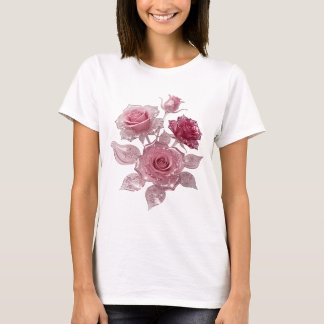 Camiseta Ousada Prata ROSAS ROSADAS Statement (Frente)
