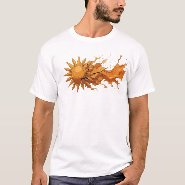Camiseta Ousado & Bela Abstração Estilo Sol Declaração (Frente)