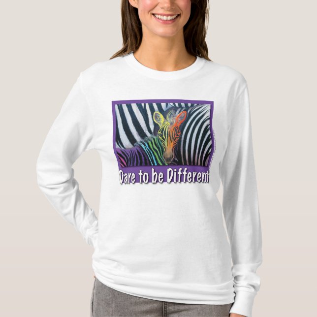 Camiseta Ouse ser diferente, design da zebra do bebê pela (Frente)