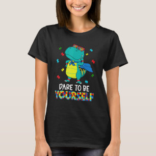 Camiseta Ouse Ser Você Mesmo Autismo Crianças Dinossauro T