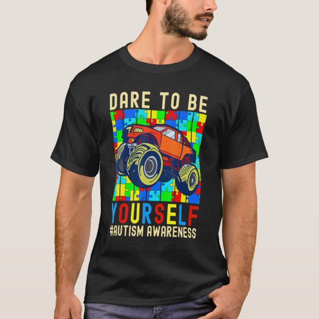 Camiseta Ouse Ser Você Mesmo Caminhão Monstro Conscientizaç (Frente)