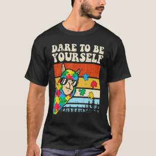 Camiseta Ouse ser você mesmo Llama Puzzle Conscientização d