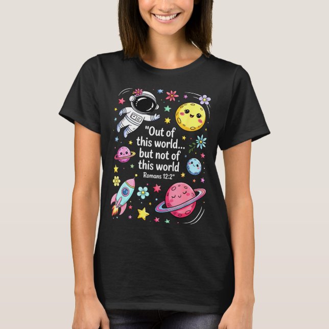 Camiseta Out Of This World Spaceship Planet Galaxy Christia (Frente)
