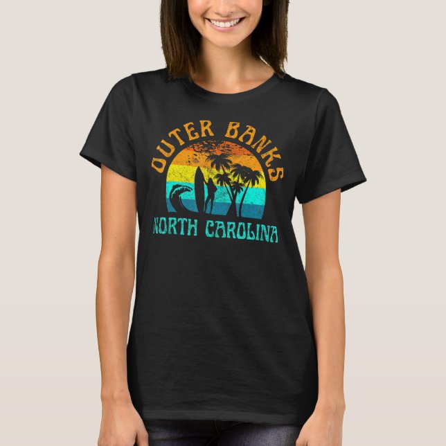 Camiseta Outer Banks North Carolina Surf Beach Surfer Obx N (Frente)