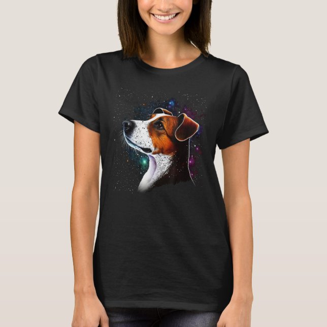 Camiseta Outer Space Galaxy Astronaut Jack Russell Terrier (Frente)
