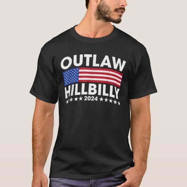 Camiseta Outlaw Hillbilly 2024 Barbed Wire Western (Frente)