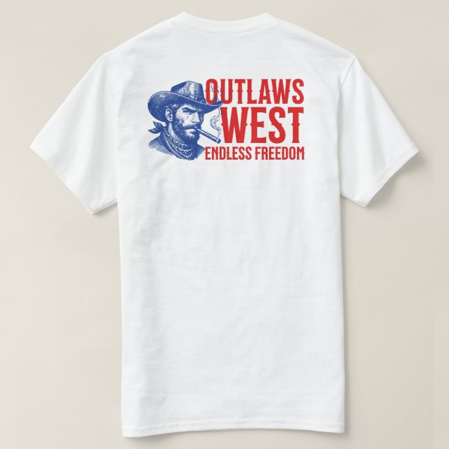 Camiseta Outlaw West Cowboy (Verso do Design)