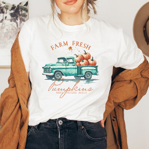 Camiseta Outono, Abóboras Frescas da Fazenda Feminino