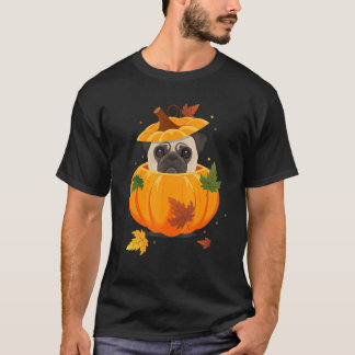 Camiseta Outono & Ação de Graças Para Crianças Pug Cão Abób