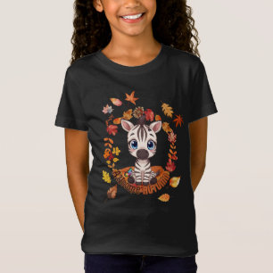 Camiseta Outono AUsome Design de Outono de Zebra Fofa par