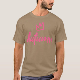 Camiseta Outono da Coroa e Nome da Rainha Rosa para as Mulh