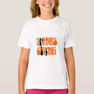 Camiseta outono de Ação de Graças do Grafite Branco Moderno