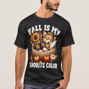 Camiseta Outono é Minha Cor Favorita Decoração de Outono Co