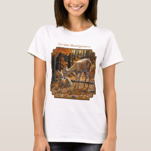 Camiseta Outono e outono de Whitetail Doe Fawn