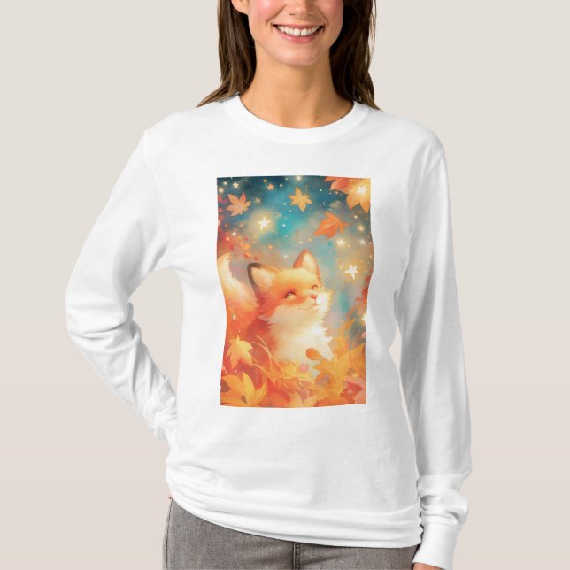 Camiseta Outono Encantado da Raposa (Frente)