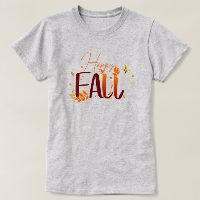 Camiseta outono/outono/Folhas (Frente do Design)