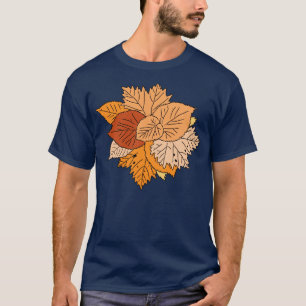 Camiseta Outono outono Folhas secas caídas desenho sazonal