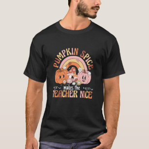 Camiseta Outono Professor Outono Tempero de Abóbora Faz o P