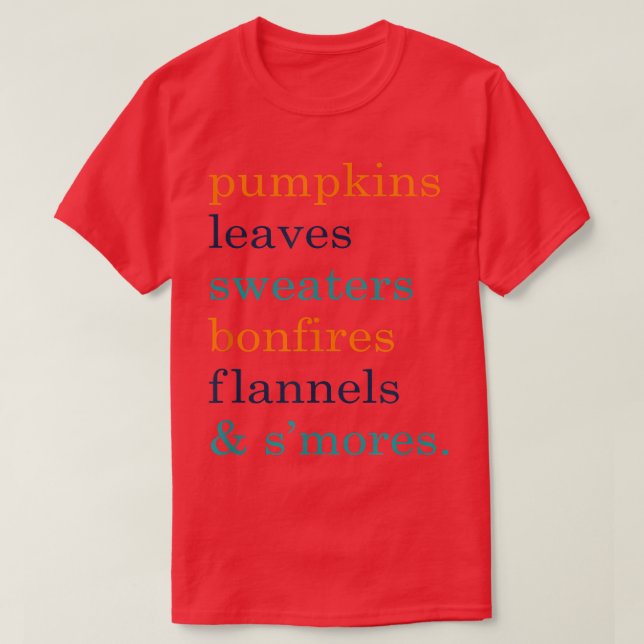 Camiseta Outono PumpkinFall Tshirt para mulheres com ditos (Frente do Design)