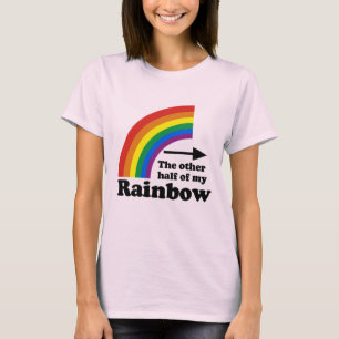 CAMISETA OUTRA METADE DE MEU ARCO-ÍRIS QUE APONTA CERTO -