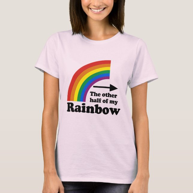CAMISETA OUTRA METADE DO MEU ARCO-ÍRIS APONTANDO PARA A DIR (Frente)