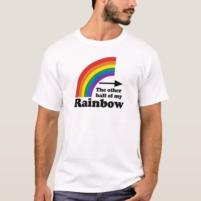 CAMISETA OUTRA METADE DO MEU ARCO-ÍRIS APONTANDO PARA A DIR (Frente)