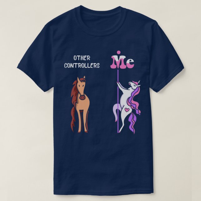 Camiseta Outras controladoras Me Tee Unicorn Controller Eng (Frente do Design)