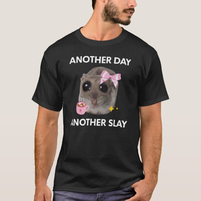 Camiseta Outro Dia, Outro Memória De Hamster Triste (Frente)