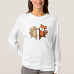 Camiseta Outros Animais Doces De Panda Vermelha Para Crianç