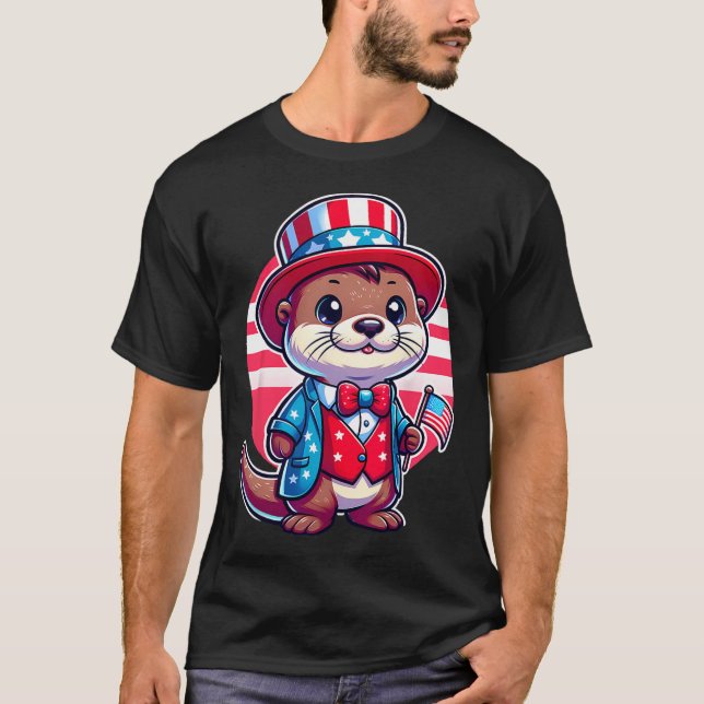 Camiseta Outros Felizes 4 De Julho Dia Da Independência Mul (Frente)