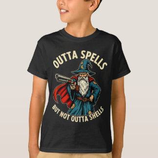 Camiseta Outta Spells But Not Outta Shells Wizard Fantasy M