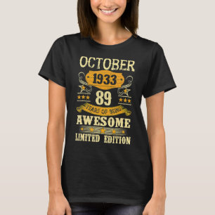 Camiseta Outubro De 1933 89 Ano De Incrível