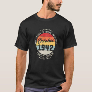 Camiseta Outubro De 1942 80 Aniversário De 80 Anos De Aweso