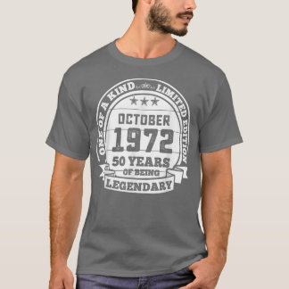 Camiseta Outubro De 1972 50º Aniversário Presente Por 50 An