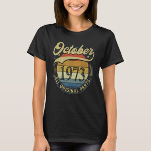 Camiseta Outubro de 1973 Todas as Partes Originais Vintage 