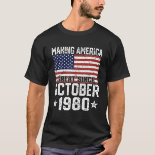 Camiseta Outubro de 1980 Bandeira Americana 41Rua Aniversá