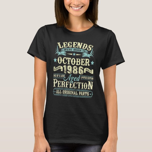 Camiseta Outubro de 1986 35º aniversário 35 anos Mulheres (Frente)