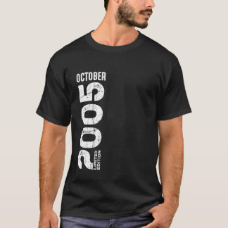 Camiseta Outubro de 2005 Vintage 2005 Retro Lendário Desde