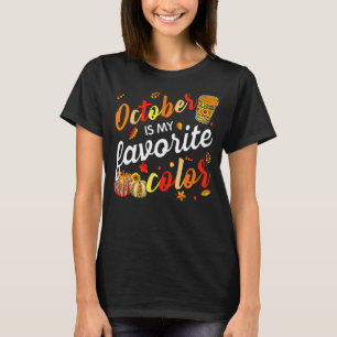 Camiseta Outubro De Ação De Graças É Minha Coloração Favori