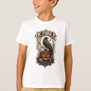 Camiseta Outubro Depois do Anoitecer Corvo Abóbora Dia das