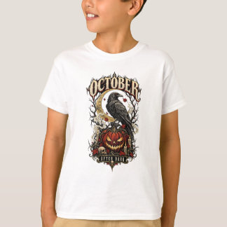 Camiseta Outubro Depois do Anoitecer Corvo Abóbora Dia das
