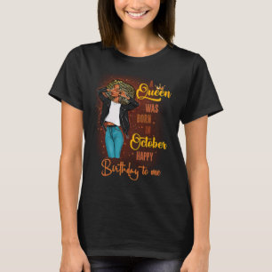 Camiseta Outubro Garota Feliz Aniversário Para Mim Para Mul