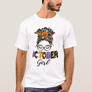 Camiseta Outubro Girl Halloween Mensagem