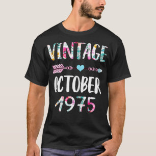 Camiseta Outubro Meninas 1975 Presente De Aniversário Feito