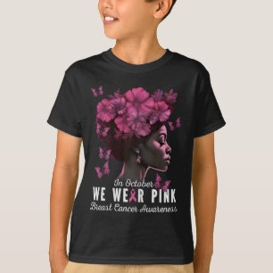 Camiseta Outubro Vestimos Cancer de mama preto rosa Awa